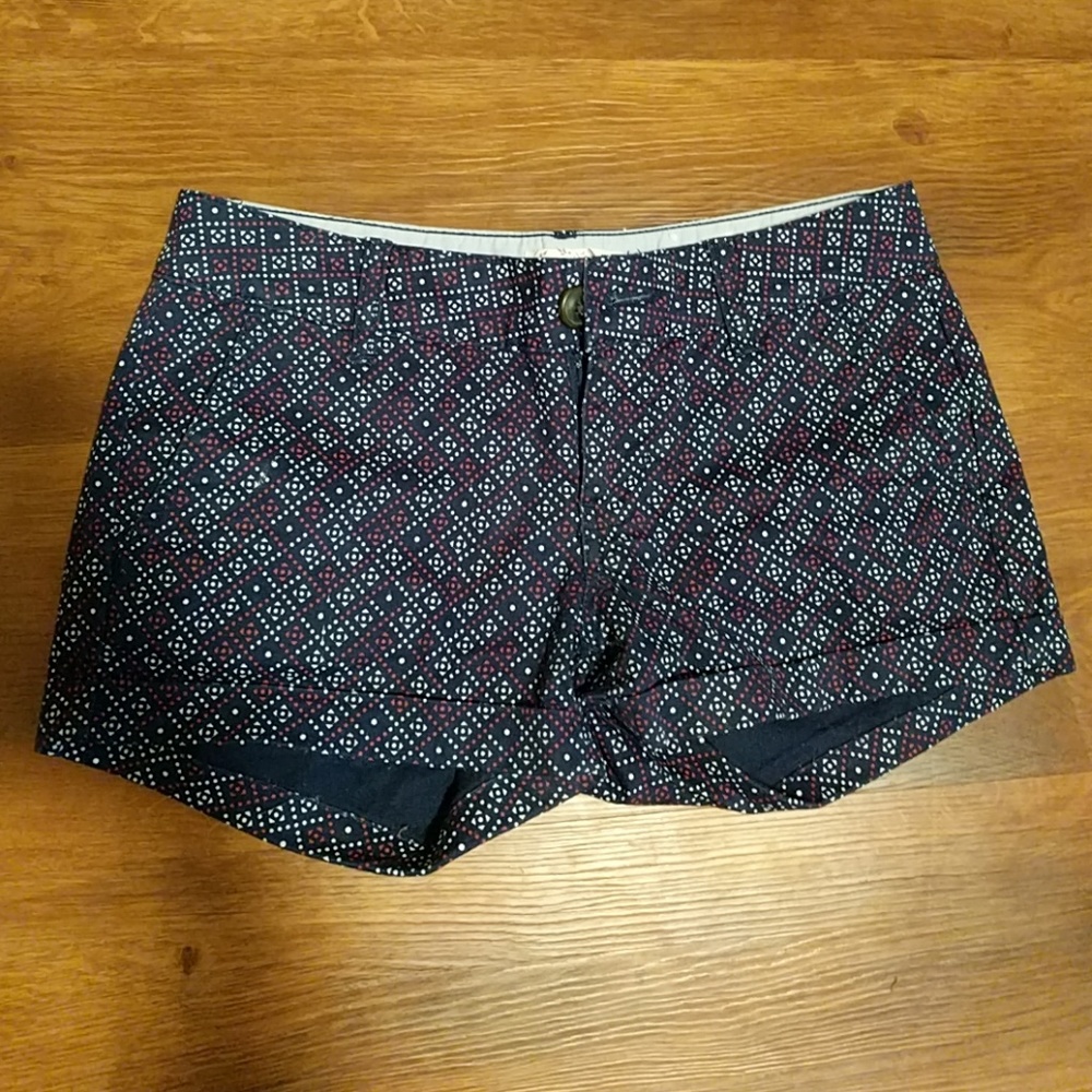 Navy Blue/red&white patterned shorts
